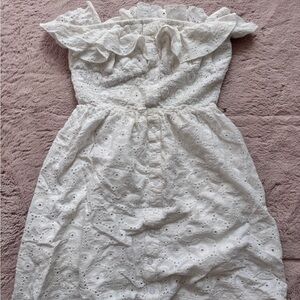 Meshki White Ruffled Off-the-Shoulder Sundress